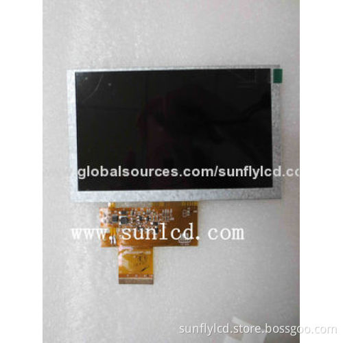 5.0" TFT LCD Display Module, 800x480dots WVGA, 2x6 Parallel LED lights, 24bit RGB Interface, 3.3V